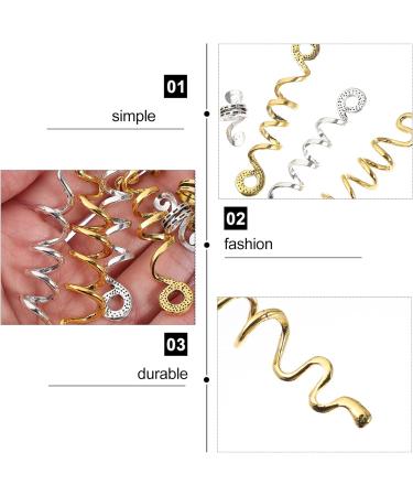 KALLORY 16 Pieces Spiral Hair Alloy Spiral Jewels Retro Dreadlocks Cuffs Accessories for Braid - Buy Online on GoSupps.com