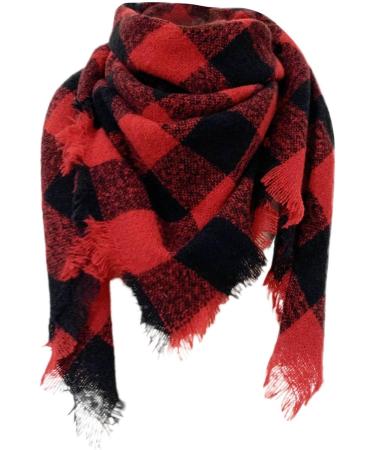 Elegant Hanxiulin Women's Warm Winter Cotton Triangle Scarf - Large Red Cashmere Wrap - Buy Online on GoSupps.com