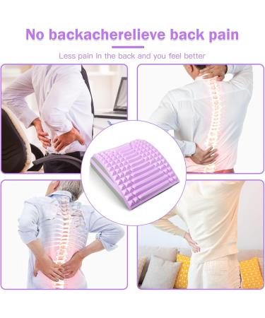 Neck & Back Stretcher 2-in-1 | Posture Correction Device for Neck & Back Pain Relief | Purple Back Massage Support - Buy Online on GoSupps.com