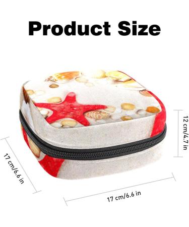 GIAPB Period Bag - Seashell Print Sanitary Napkin Storage & Travel Makeup Pouch (Color 5240) - Buy Online on GoSupps.com
