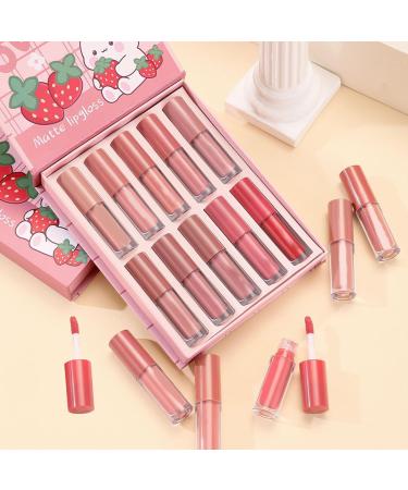 Husoiuy Lip Gloss Plumper 10 Piece Moisturizing Tinted Lip Balm Matte Waterproof Long Lasting Lip Gloss Makeup Cosmetics for Girls Teen Women Bridal Look Daily Use - Buy Online on GoSupps.com