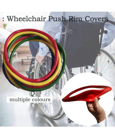 Silicone Wheelchair Push Rim Covers Wheelchair Rear Wheel Cover Non-Slip Wear-Resistant Hand Push Cover for Improve Grip and Traction Wheelchair Accessories Green (Color : Red Size : 24inch) 24inch Red - Buy Online on GoSupps.com