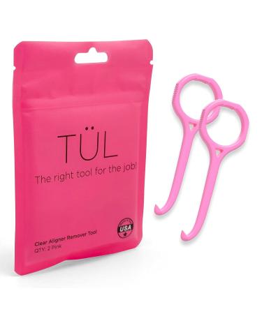 T L Invisalign Remover Tool - USA Made | Lifetime Replacements | Ortho Recommended Aligner & Retainer Remover | Pink 2 Pack | Top Accessories for Invisalign - Buy Online on GoSupps.com