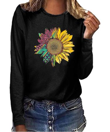 tsaChick Women's Oversized Sweatshirt Black 105 S - Clearance Autumn Winter Sunflower Hoodie - Buy Online on GoSupps.com