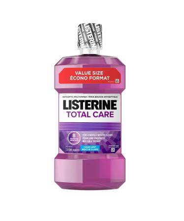 Listerine Total Care Antiseptic Mouthwash for Gingivitis and Teeth Plaque - Contains Thymol Menthol and Eucalyptol as essential oils - 1.5L purple Total (1.5L)