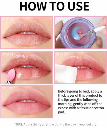 Overnight Lip Mask - 15g Dual Color Cream - Overnight Lip Balm with Silicone Brush - For Women and Men with Chapped Lips Makeup Improves Dryness Care - Buy Online on GoSupps.com