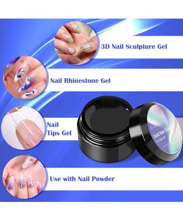 U-shinein 4x10ml Solid Nail Glue Gel - 4 Colors for Acrylic Nails & Press-On Nail Art | Long-lasting Manicure Gel - Color 01 - Buy Online on GoSupps.com