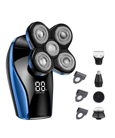 MAYiT Electric Razor for Men Electric Shaver for Men Beard Hair Trimmer Electric Razor 5D Floating Five Blade Heads Electric Nose Hair Trimmer LCD Display 6 in 1