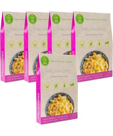 The Konjac Shop Konjac Macaroni 270g Gluten Free Shirataki Pasta Only 7 kcal Low Carb Vegan & Ready to Eat Pack of 5