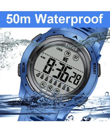 TICCI Unisex 8 Alarm Vibrating Watch - Waterproof Pill Reminder for Men & Women | Big Digits Vibra Alert Medication Aid - Buy Online on GoSupps.com