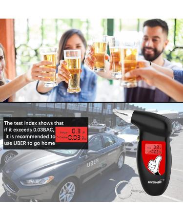 GREENWON Digital Breathalyzer Keychain Alcohol Tester with LCD Display - Portable Audible Alert Detector for Personal Use in GD/Black - Buy Online on GoSupps.com