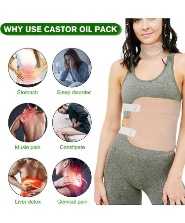 Buy Castor Oil Pack Kit - Leak-Proof Adjustable Size Organic Cotton for Waist & Neck | Flannel Khaki - International Shipping Available - Buy Online on GoSupps.com