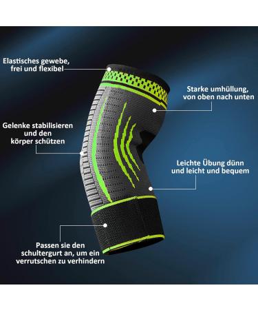 Ellenbogen Compression Elbow Bandage for Men & Women - Adjustable Support for Tennis Elbow Golf Elbow Arthritis & Tendinitis - Green Size S - Buy Online on GoSupps.com