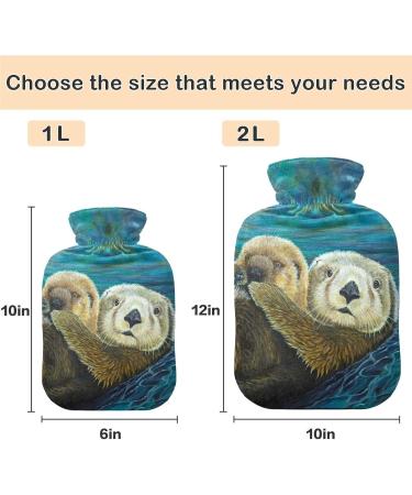 Naanle Otter Hot Water Bottle - 2L Large Transparent Thermo Bag for Pain Relief & Hot/Cold Therapy - Ideal for Bed Hands & Feet - Buy Online on GoSupps.com