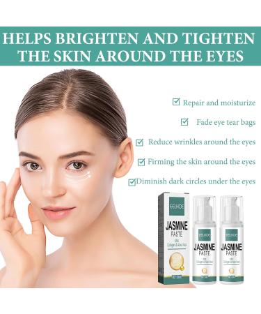 2 Pack Eye Cream Anti Dark Circles And Wrinkles 100ml Jasmine Eye Cream Anti Eye Bags Cream Comes With 2 Eye Pads To Eliminate Bags Under The Eyes And Dark Circles - Buy Online on GoSupps.com