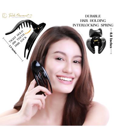 RC Roche 6-Piece French Curved Hair Clips for Women & Girls - High-Quality Non-Slip Hair Clamps - Small Black Hair Accessories - Buy Online on GoSupps.com