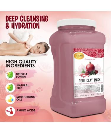 SPA REDI Pomegranate Clay Mask 128 Oz - Deep Cleansing Detoxifying & Hydrating for Pedicure & Body | Natural Bentonite Clay - Buy Online on GoSupps.com