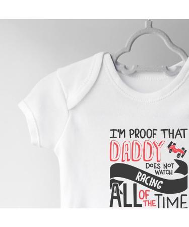 Hippowarehouse Daddy Does Not Watch Racing Baby Vest | Short Sleeve Bodysuit - Buy Online on GoSupps.com