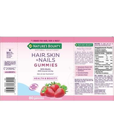 Nature's Bounty Optimal Solutions Hair Skin Nails 3-Pack 80 Gummies Premium Pack - Buy Online on GoSupps.com
