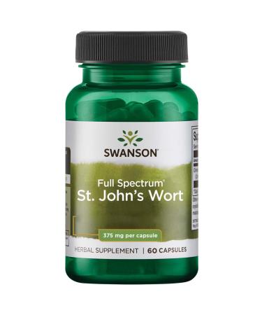Swanson Full Spectrum St. John's word (real St. John's wort) 375mg high dose 60 capsules laboratory tests soybreis gluten -free without genetic engineering