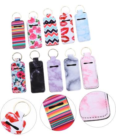  Mikinona Mikinona 10 Pieces Lipstick Kou Lanyards Key Chain Bracelet Lip Balm Pouch Keychain Lip Balm Ring Holder Elastic Neoprene Women Supplies - Buy Online on GoSupps.com