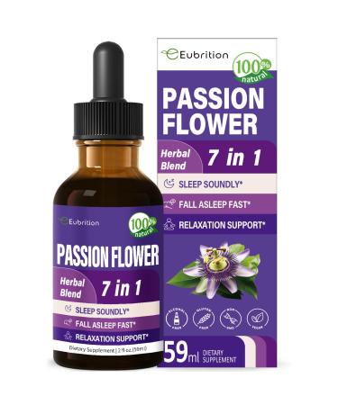 Eubrition Herbal Drops Extract with Passion Flower Valerian Root Chamomile Support Sleep Soundly Fall Asleep Fast & Relaxation. 2oz