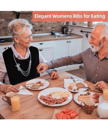 Buy Swirlcolor Waterproof Adult Bibs | Elegant & Reusable Large Bibs with Collecting Bowl - Perfect Clothing Protection for Seniors - Buy Online on GoSupps.com