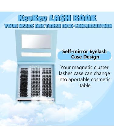 KevKev 360 Pcs Mixed Styles Cluster Lashes with Dual-side Brush and Mirror Lash Book - D-Mix (8-16mm) Thin Band & Soft Lashes - Cloudy Cirrus Sprout - Buy Online on GoSupps.com