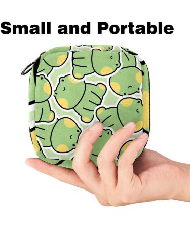 Multicolored Women's Binding Storage Bag - Cute Frogs Menstrual Cup Holder & Tampon Organizer for Girls - Buy Online on GoSupps.com