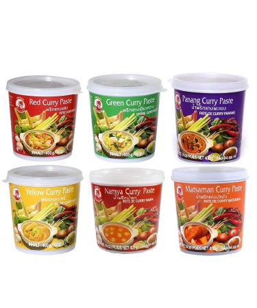 Cock Cock Brand - Currypasten Tasting Set 6-Pack (6 x 400g) - 6 varieties 1 box each