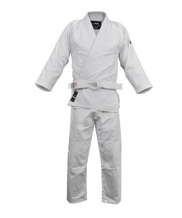 FUJI Single Weave Judo Uniform, White, Size 0000