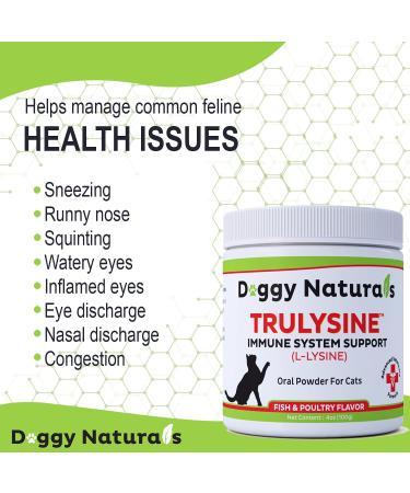 Trulysine Plus L-Lysine for Cats - Immune Support Powder - Chicken or Fish & Poultry Flavor - 100g - Made in USA - Buy Online on GoSupps.com