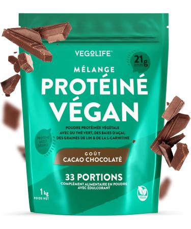 1kg Vegan Chocolate Protein Shake - 21g Protein Per Serving - Multi-Source Pea Protein Powder - UK Made - 33 Servings - Buy Online on GoSupps.com
