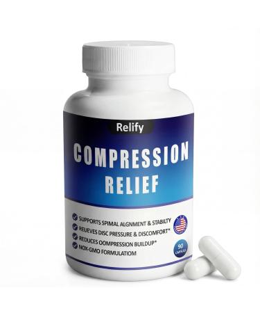 Relify Compression Relief Magnesium Complex Advanced Spinal & Nerve Support Supplement with Glycinate Malate & Taurate Supports Disc Hydration Mobility & Daily Comfort 90-Day Supply (1pc)