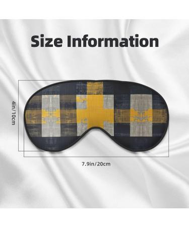SSIMOO Double-Sided Eye Mask - Yellow Gray Black Plaid Print for Better Sleep Quality | Soft & Light Blocking | International Shipping Available - Buy Online on GoSupps.com