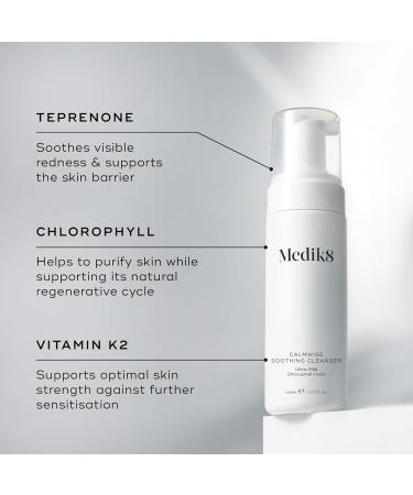Medik8 Calmwise Soothing Cleanser - Ultra-Mild Chlorophyll Foam - Soothing & Cleansing - For Sensitive Skin - 150ml Calmwise Serum - Buy Online on GoSupps.com