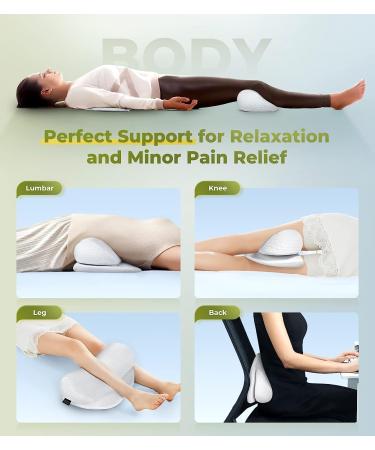 6-IN-1 Adjustable Cervical Neck Pillow for Pain Relief - Memory Foam Bolster with Detachable Pad - Neck Support for Body, Lumbar, Knee, Leg & Back - Orthopedic Neck Roll (White) - Buy Online on GoSupps.com