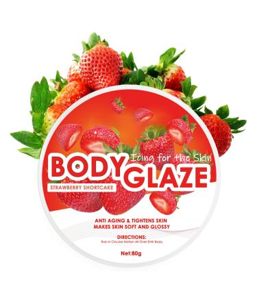 Body Glaze Strawberry Shortcake Strawberry Body Butter for Women Firming Body Cream Moisturizing Skincare Body Butter Cream Anti-Aging & Tightens Skin Moisture For Long-Lasting