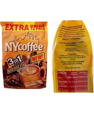 NYCoffee 3 in 1 Sachets (48) Vanilla Flavour Bundled With Temas Store 48 Coffee Stirrers| Vanilla Coffee Sachets Individually Wrapped | Add Hot Water & Stir |Instant Coffee Gifts For Coffee Lovers - Buy Online on GoSupps.com
