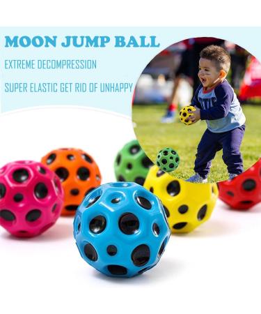 Byhotome Moon Ball Set - 6 High Jump Rubber Space Balls for Kids | 7cm Bouncy Balls | Perfect Party Gifts | Mix-Color High Bounce Toys - Buy Online on GoSupps.com