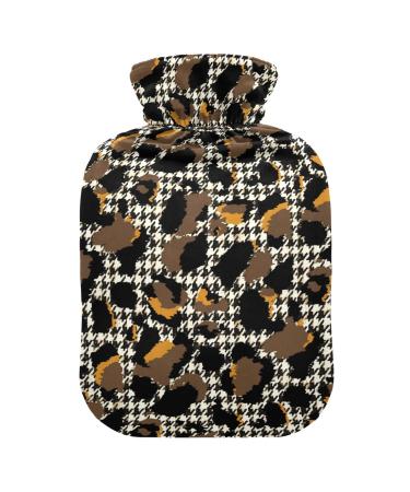 Heat bottles with cover Leopard crowbar plaid warming bag for pain relief sore muscles arthritis heat bottle of water bags 2 liters