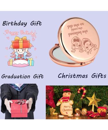 SEIRAA Theatre Drama Teacher Compact Mirror - Actress Gift Pocket Mirror - She Believed She Could - Buy Online on GoSupps.com