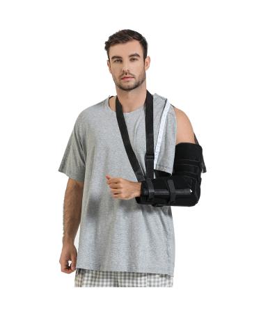 Post Shoulder Surgery Shirts Cotton Chemo Shirts for Port Access Men Crewneck Short Sleeve Tear Way Rehab Recovery T-Shirt with Right & Left Side Snaps Arm Open Dialysis Clothing Large Grey