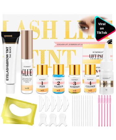 Lash Lift Kit & Brow Lamination Kit: Natural Lash Perm & Lifting Kit Easy for Beginner Black Eyelash Eyebrow Curling Set - Salon Quality at Home