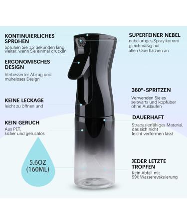 Tanshine 160ml Color Gradient Black Spray Bottle for Plants Cleaning & Disinfectant - Fine Fog Hair & Water Spray Bottle - Buy Online on GoSupps.com