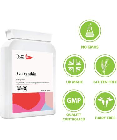 High Strength AstaPure Astaxanthin Oil Supplement (42mg) - 120 Softgels - UK Made from Haematococcus Pluvialis - Buy Online on GoSupps.com