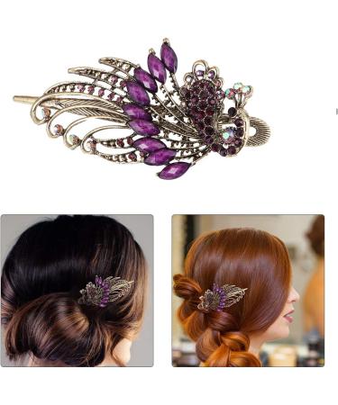 Buy TOYANDONA Rhinestone Hair Clips for Women - Purple Alloy Bobby Pins & Snap Barrettes | International Shipping Available - Buy Online on GoSupps.com