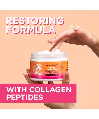 L'Oreal Paris Elvive Dream Lengths Hair Mask - 3 Min Collagen Peptides Treatment 12 Fl Oz | Restore & Revive Hair International Shipping - Buy Online on GoSupps.com