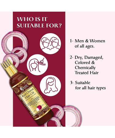 Oriental Botanics Red Onion Hair Growth Oil - 200ml | 30 Natural Oils & Extracts | Mineral Oil-Free for Complete Hair Growth - Buy Online on GoSupps.com