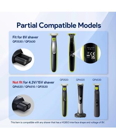 Yinke 8V HQ850 Type-C Shaver Charger Adapter for Philips Norelco Oneblade QP2630 QP2530 - USB-C Electric Shaver Power Supply - Buy Online on GoSupps.com